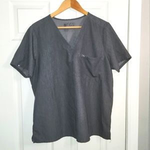 Figs Set 3 Scrubs Top and Pants Graphite Tenchical Collection Size XL Tall Gray